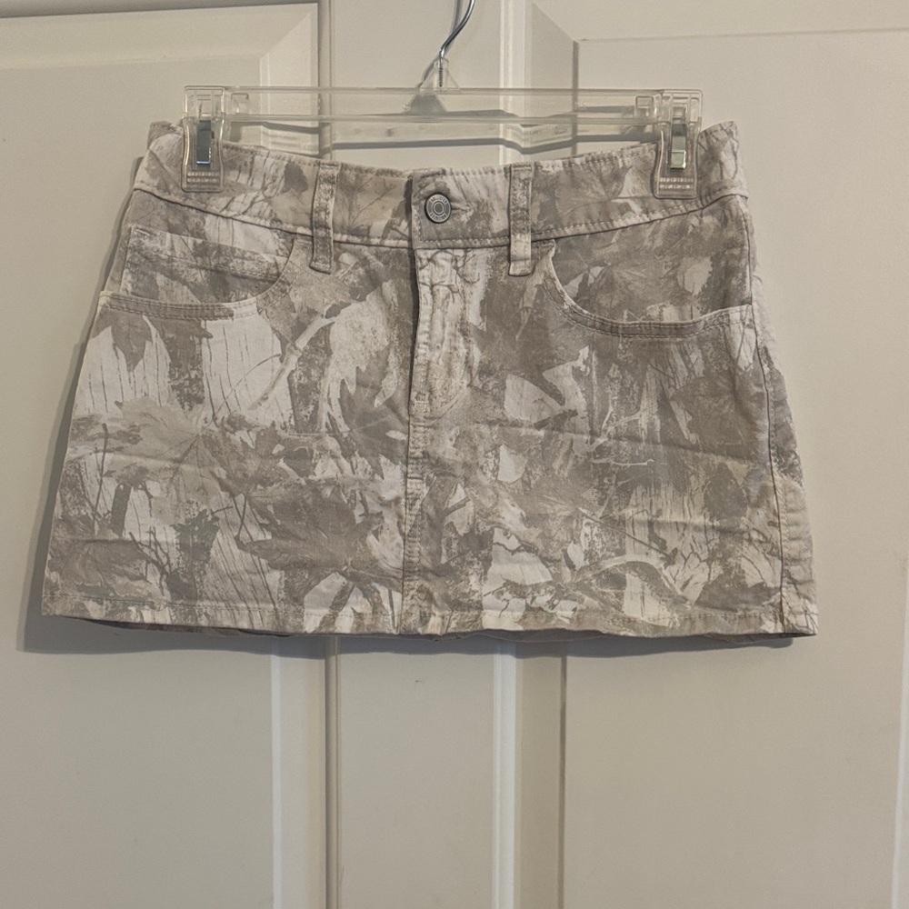 Hollister Tan Camouflage Mini Skirt